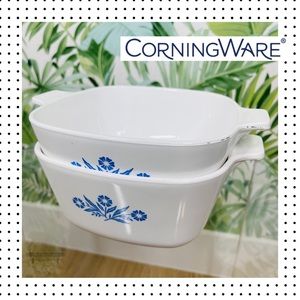 Vintage Corning Ware - Blue Cornflower Casserole Dish Set